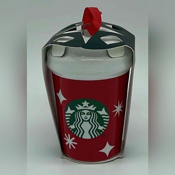 Bundle 2 Starbucks: Color CHANGING REUSABLE HOT CUP & Ceramic Christmas Ornament - Picture 3 of 7